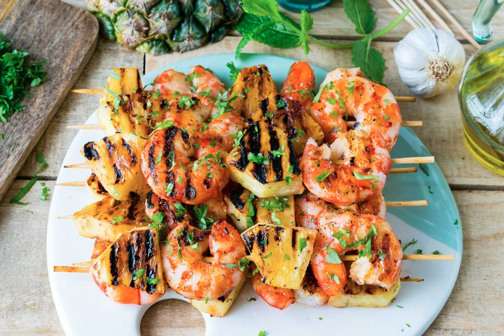 best summer recipes, summer recipes, grilled shrimp skewers